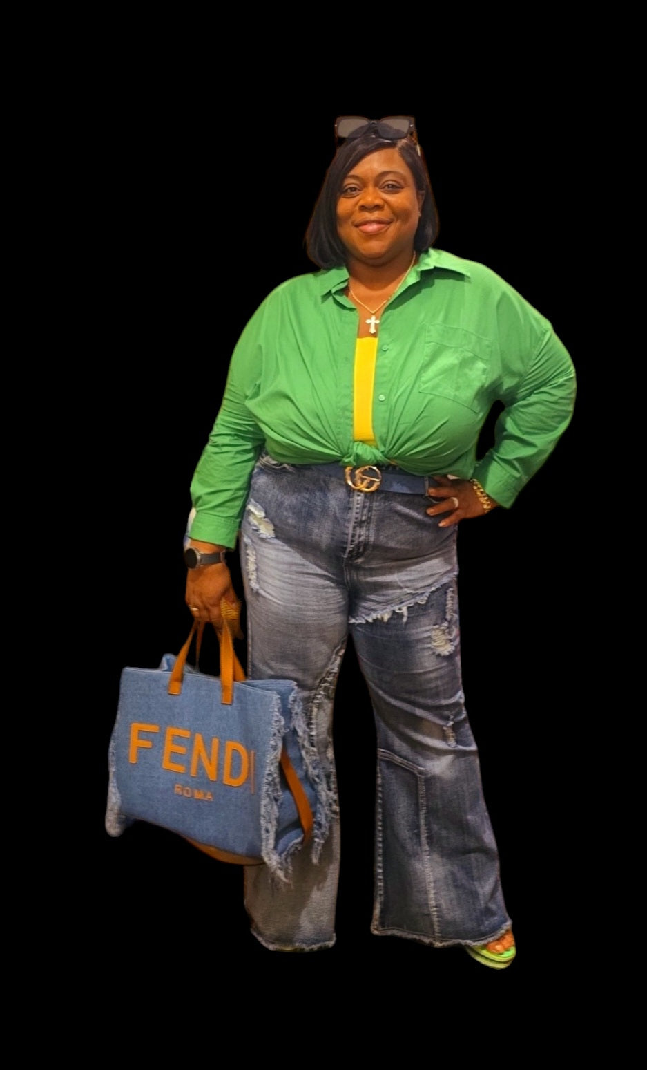 Good Girl Distressed Flare Jeans