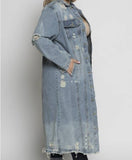 Distressed Denim Duster