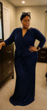 Navy Blue Shimmer Maxi Dress