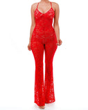 Laced Out Jumpsuit Red