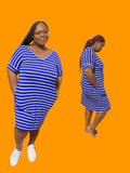 Strip Q'Tee T-shirt Dress