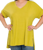 Tara V-Neck Cuff Sleeve Shirt