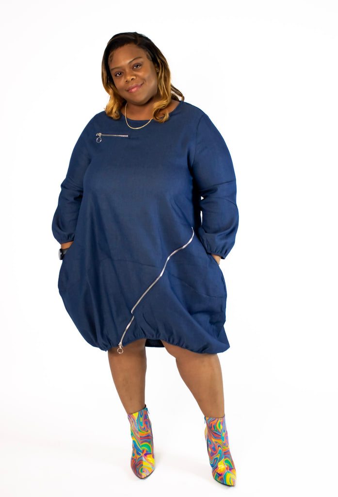 Denim Bubble Dress – Q'Tee Kouture