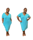 Strip Q'Tee T-shirt Dress